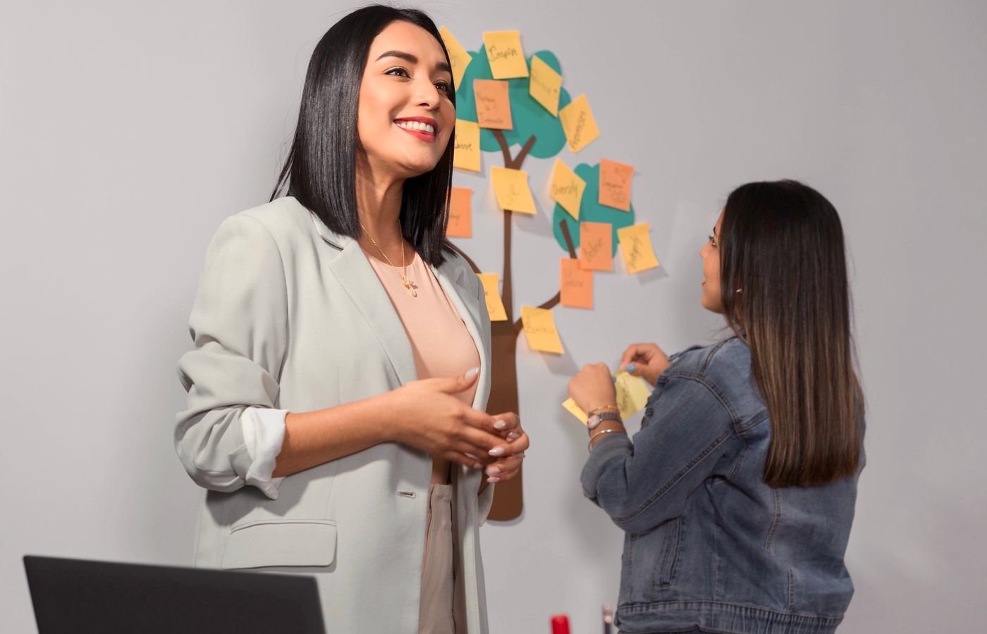 Two educators planning together