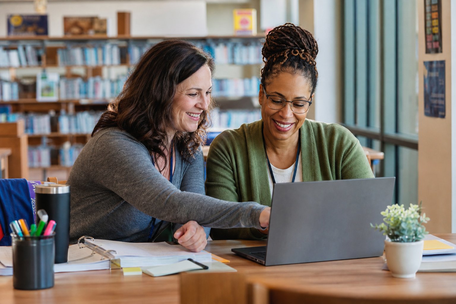 Teachers collaborating